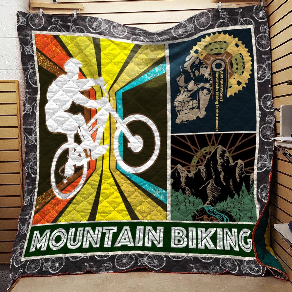 Mountain Biking Quilt Blanket