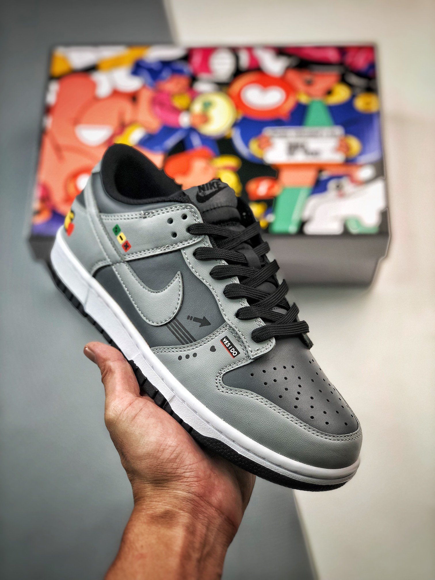 Custom Nike Dunk Low Drak Grey Black 5340982