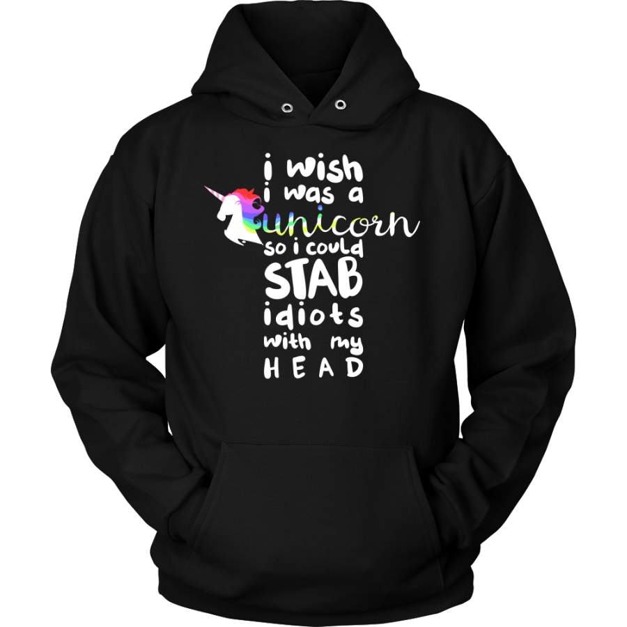 Wish I was a Unicorn Funny Humor Animal Hoodie