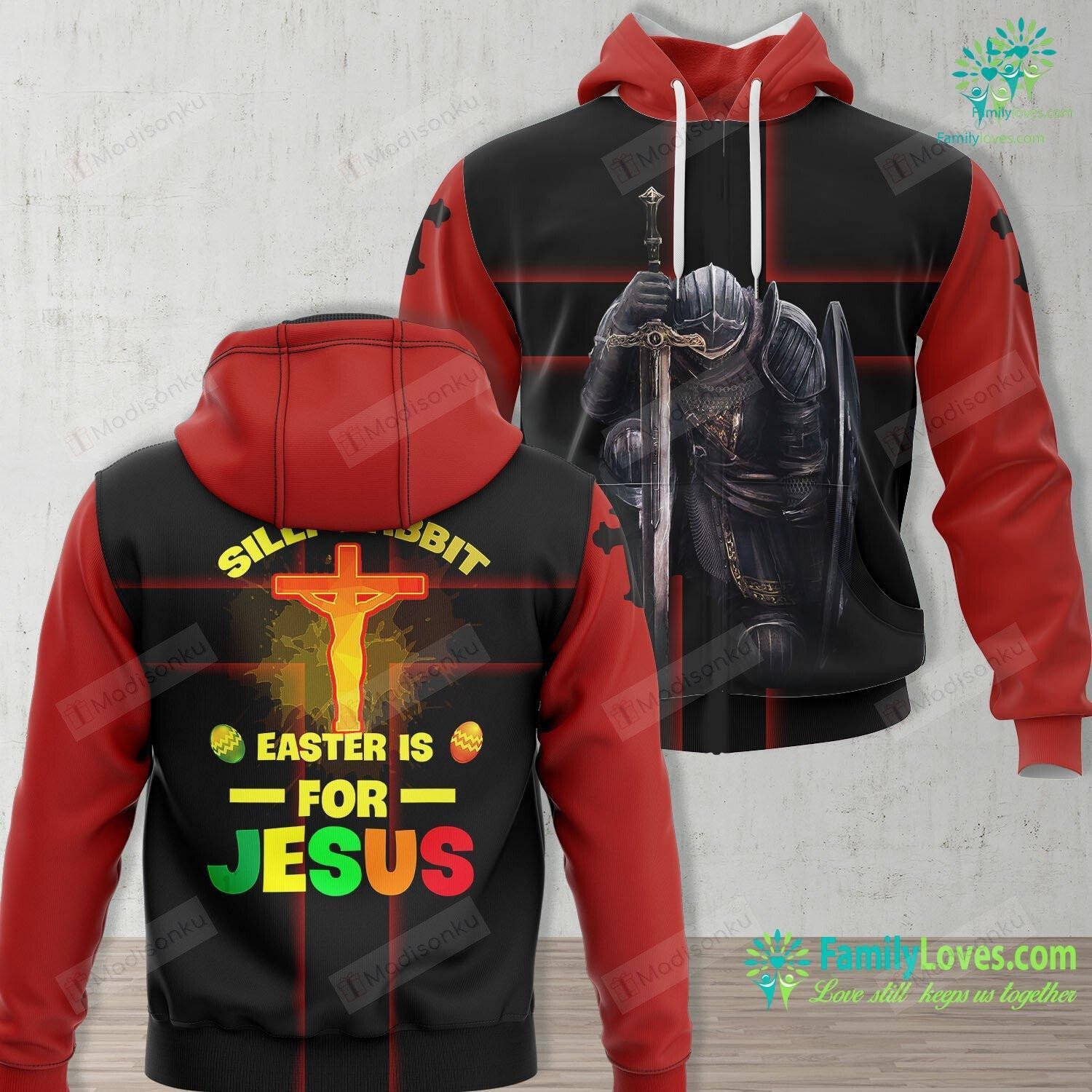 Silly Rabbit Easter Is For Jesus 3D All Print Hoodie, Zip- Up Hoodie