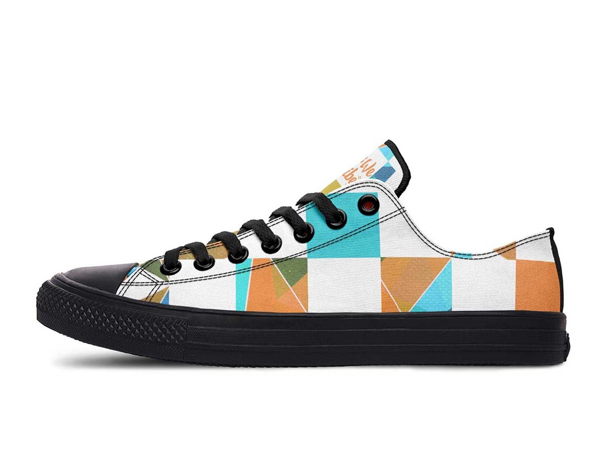 Checkered Mosaicmelon, Lowtops, Low Top Shoes, Vintage Shoes, Vegan Shoes, Men'S Shoes, Woman'S Shoes, Custom Printed, Abstractprint By Blueshirtfarm Fashion