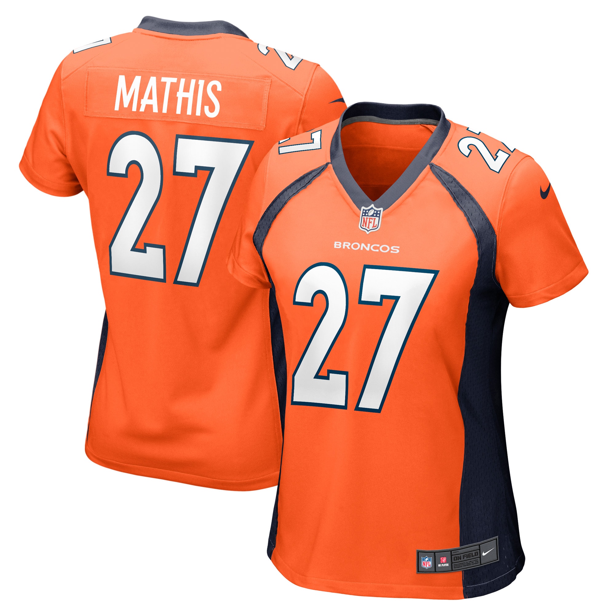 Women’s Denver Broncos Damarri Mathis Orange Game Player Jersey