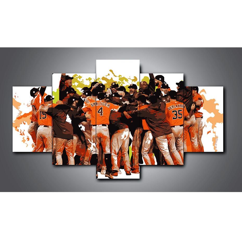 Houston Astros Sport 5 Panel Canvas Art Wall Decor