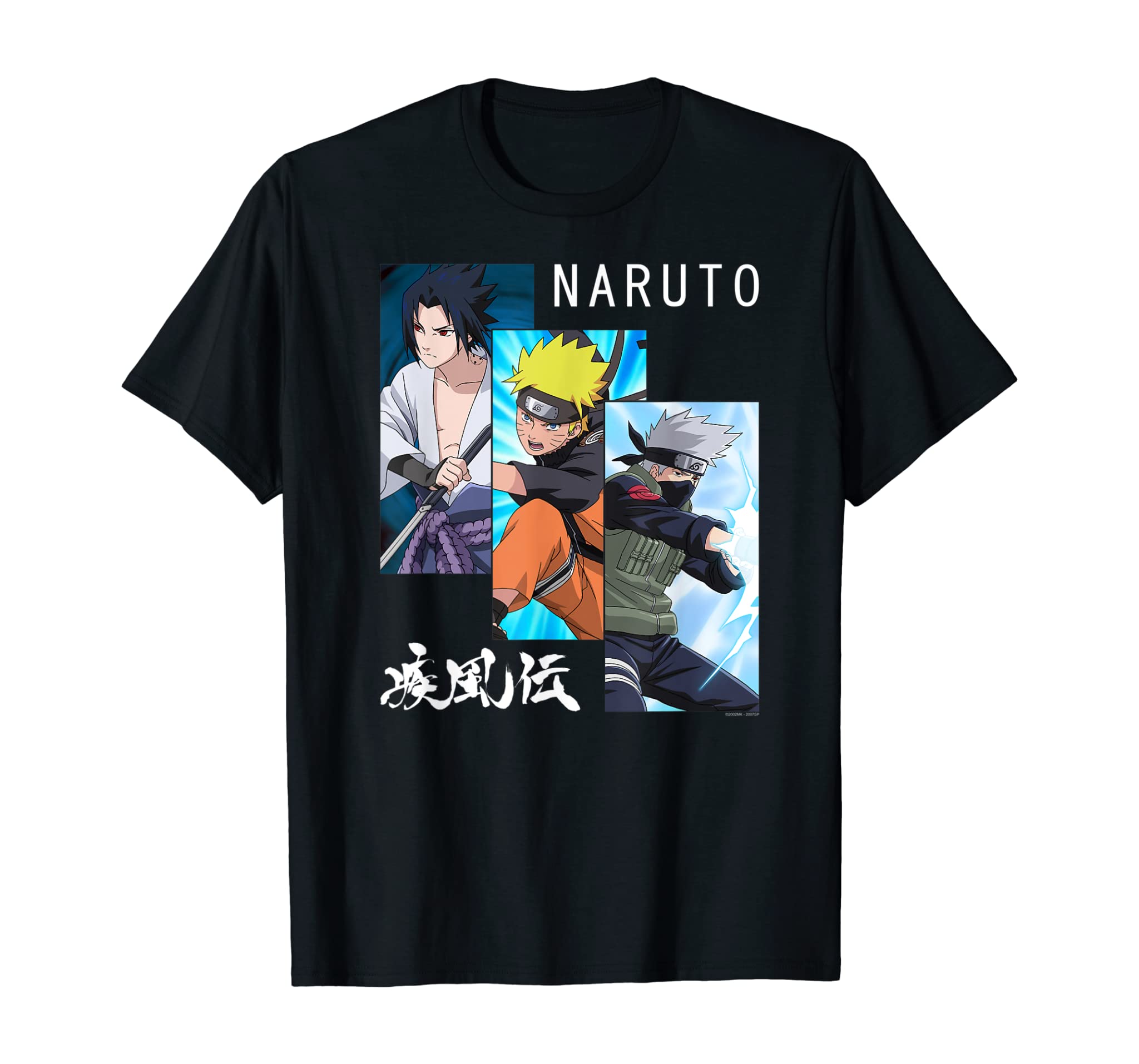 Naruto Shippuden 3 Panels And Kanji T-Shirt