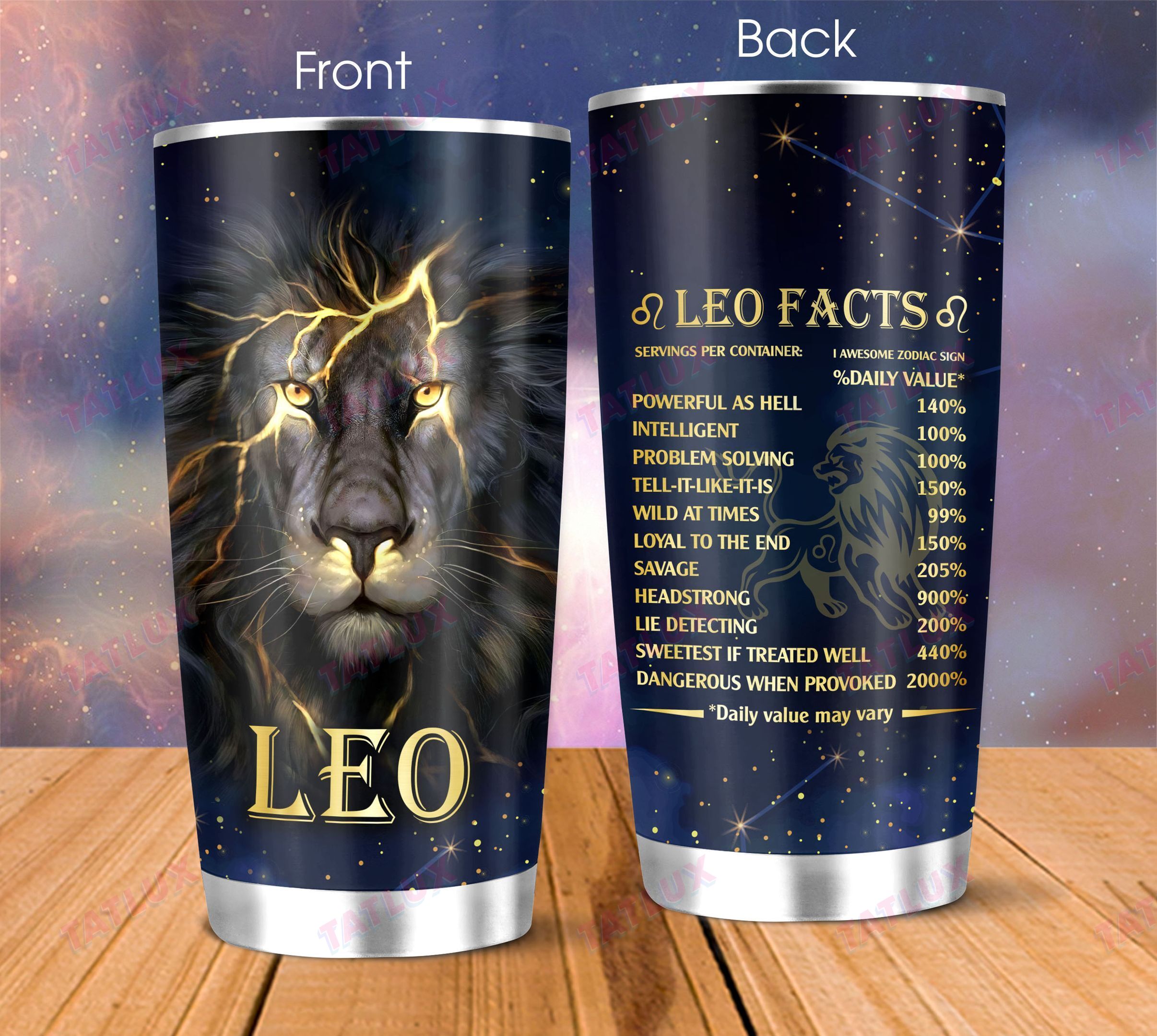 Zodiac Leo Facts Lion 20Oz, 30Oz Stainless Steel Tumbler