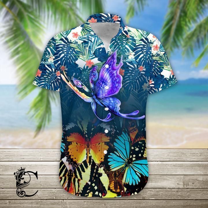 Beach Shirt High Quality Butterfly Hawaiian Shirt- Chillicothemall