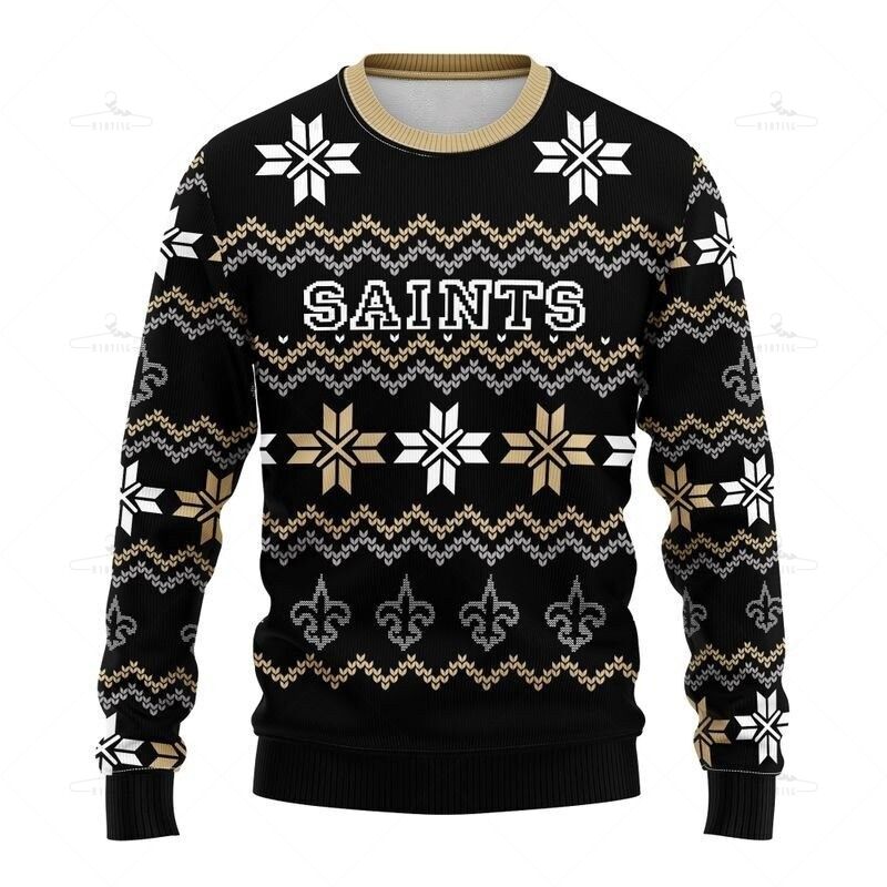 New Orleans Saints Sweatshirt Cute Snowflakes Graphic Gift For Men