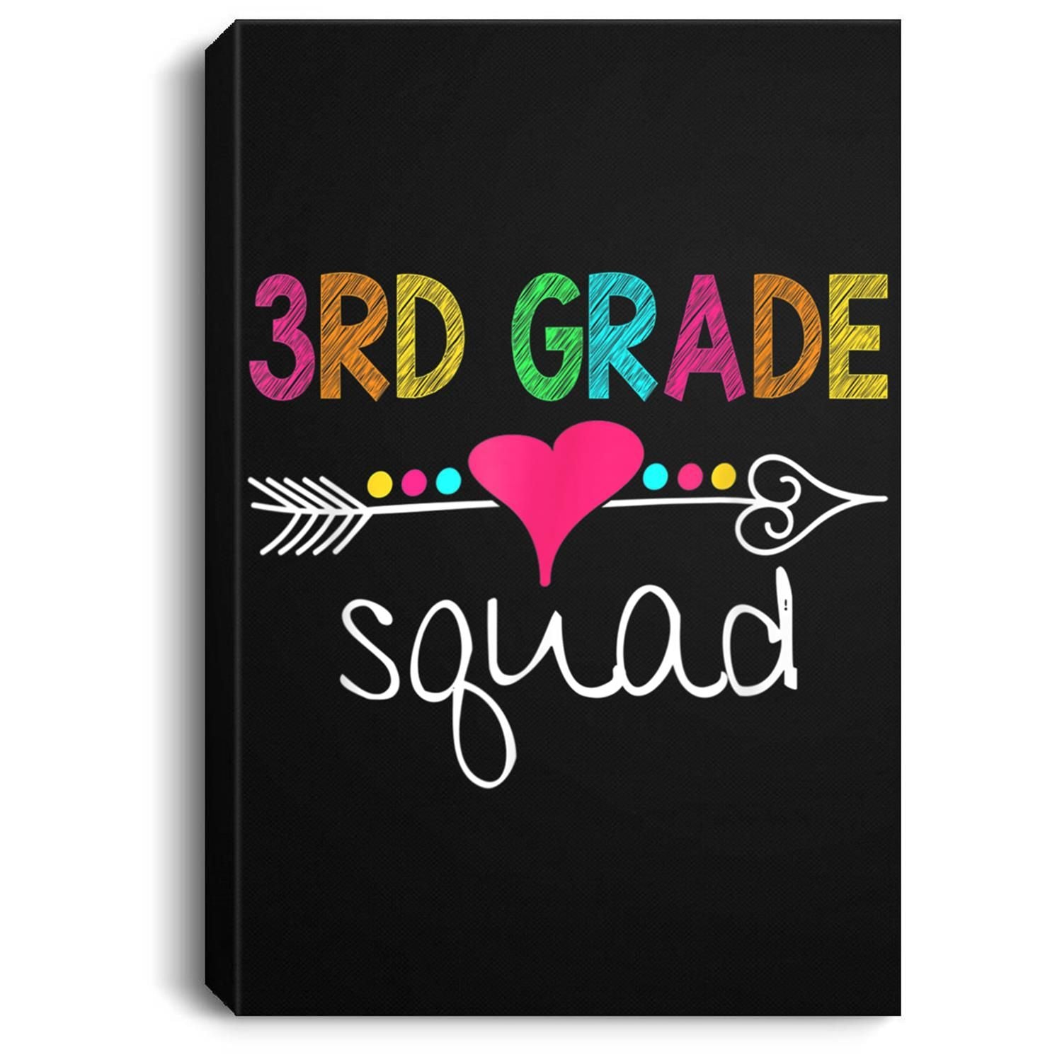 3Rd Grade Squad Third Teacher Student Team Back To School Portrait Canvas