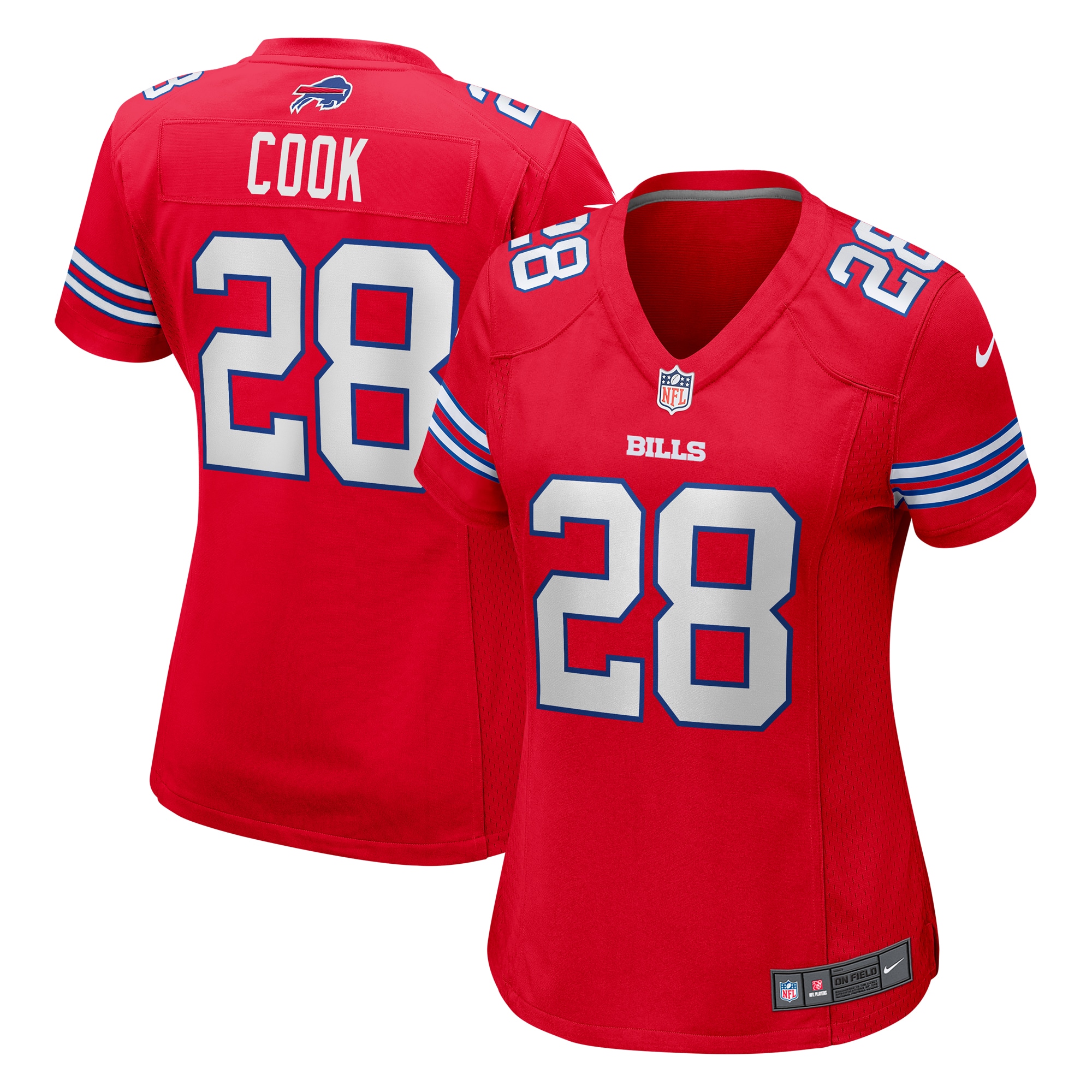 Women’s Buffalo Bills James Cook Red Player Jersey