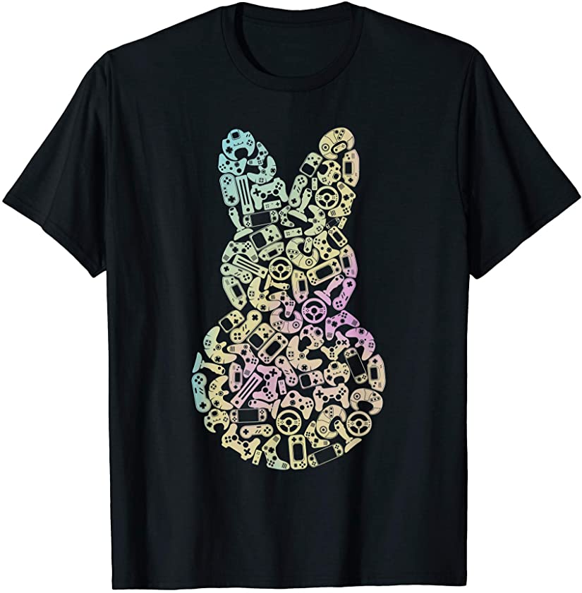 Cute Video Game Easter Bunny Tie Dye Peeps Gamer Boys Girls T-Shirt