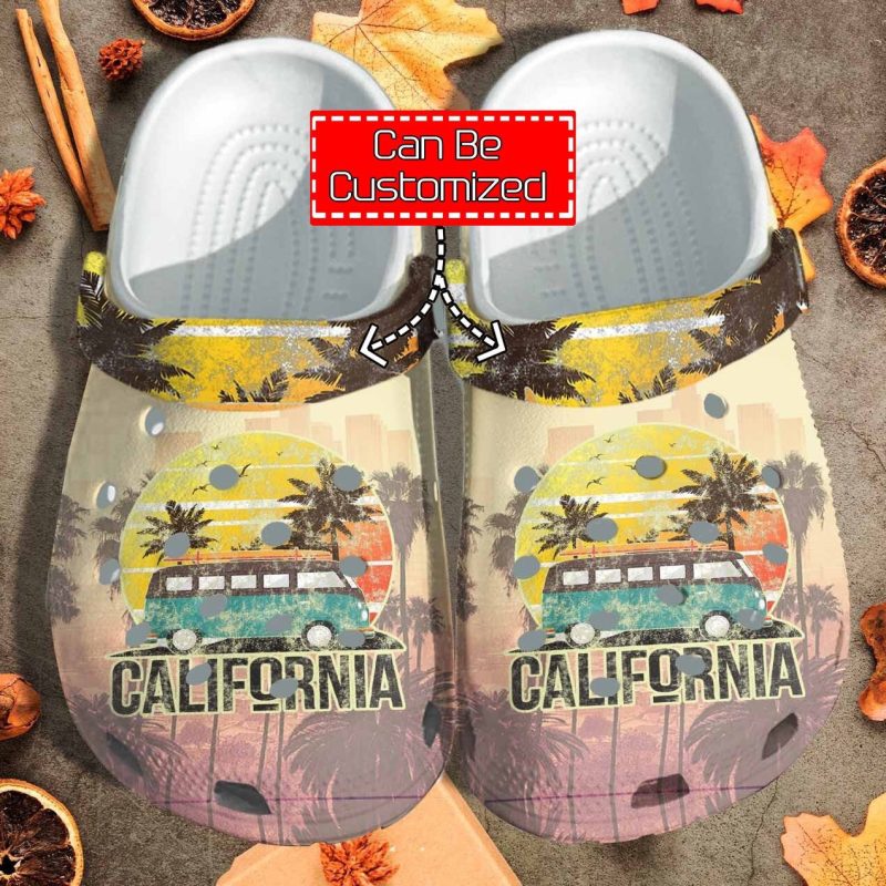 California Beach Summer Vintage clog Shoes Custom