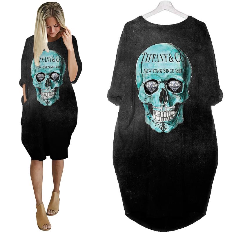 Tiffany & Co.- All Over Printed Batwing Pocket Dress-Tu0064