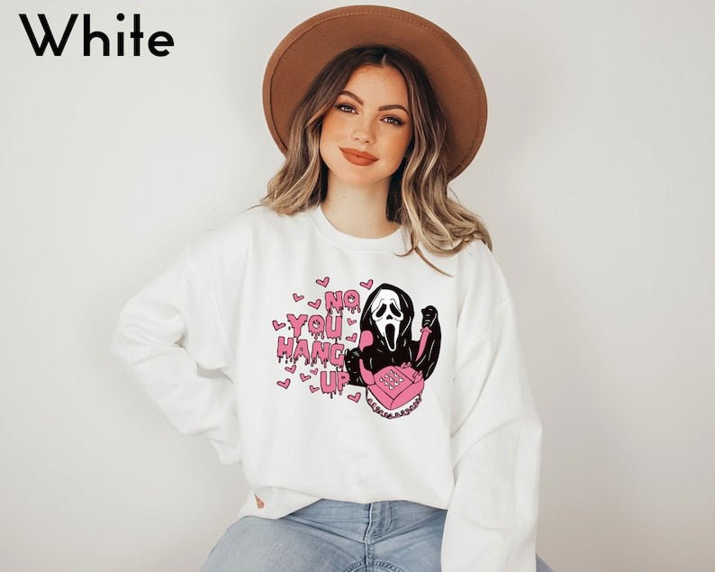 Ghostface Sweatshirt, Funny Halloween Horror Sweatshirt All Over Print Sweatshirt For Women Sweatshirt For Men