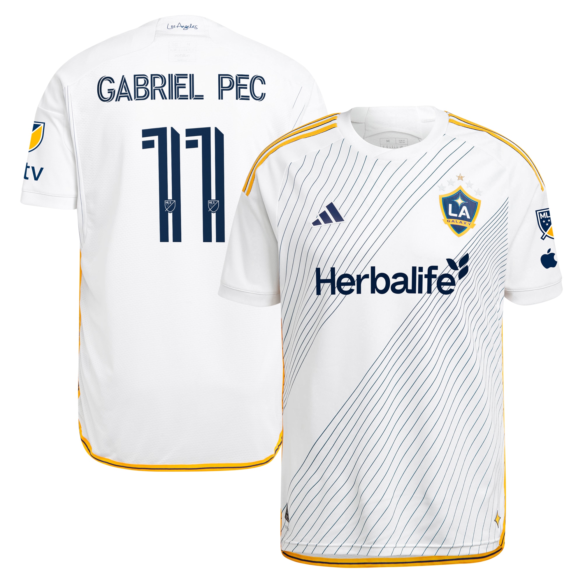 Gabriel Pec LA Galaxy 2024 Angelino Kit Authentic Player Jersey – White