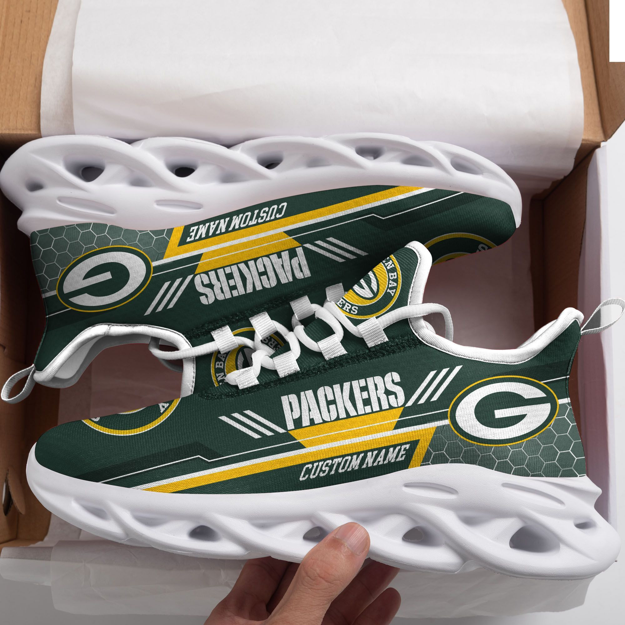 Green Bay Packers Custom Personalized Max Soul Sneakers Running Sports Shoes For Men Women Football Fanfootball Fan