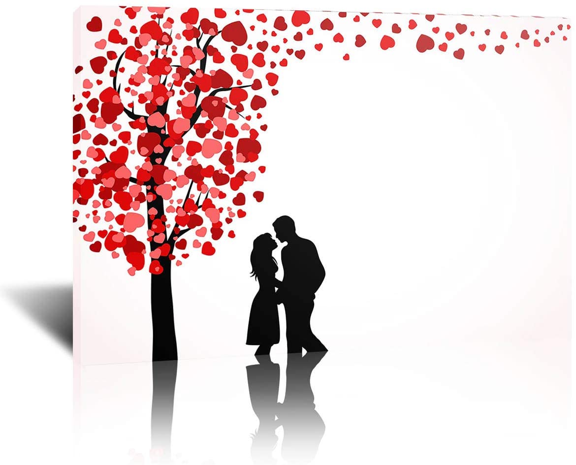 Woman And Man Kissing Canvas Painting Tree Of Love Picture Home Decor Wall Art Minimalist Posters And Prints For Livingroom Bedroom