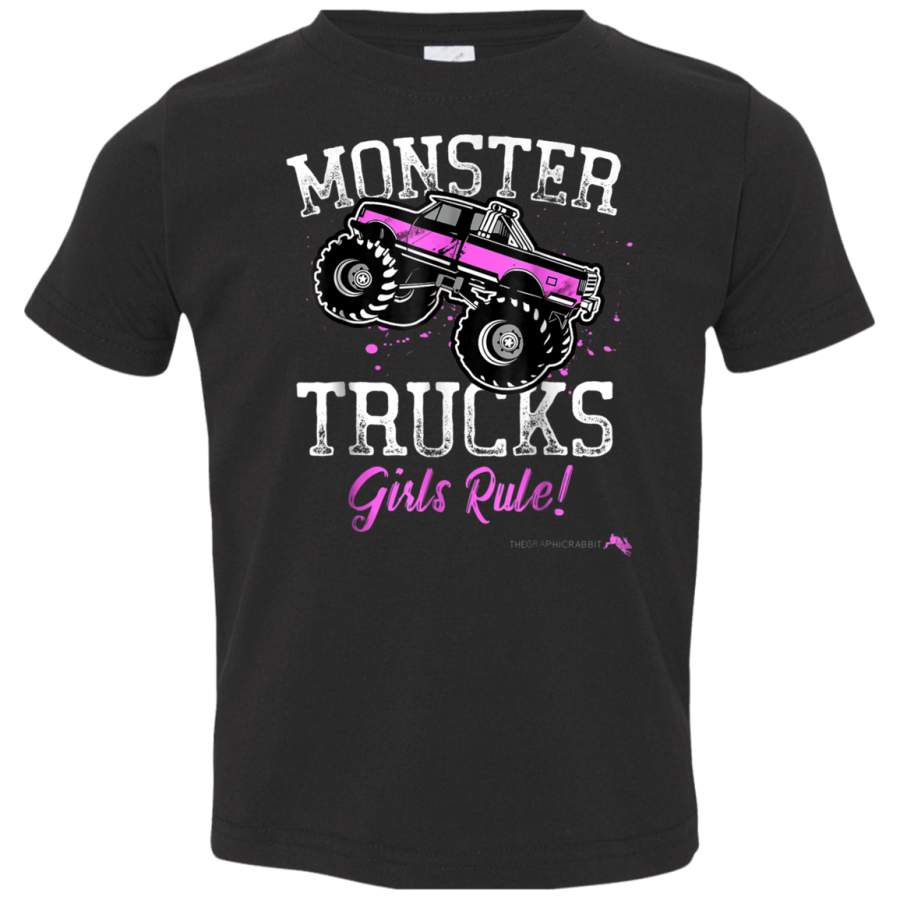 Monster Trucks Girls Rule Tshirt 3321 Rabbit Skins Toddler Jersey T-Shirt