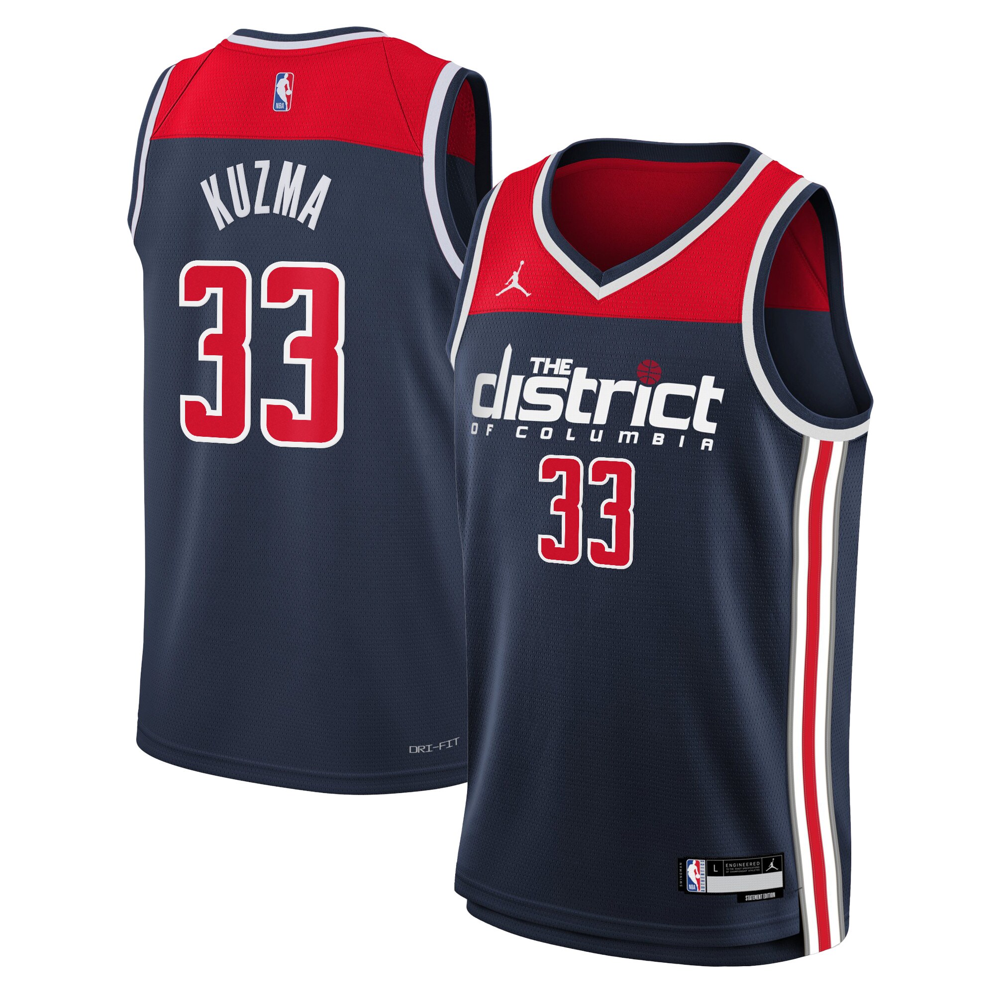 Washington Wizards Jordan Statement Edition Swingman Jersey 22 – Navy – Kyle Kuzma – Youth