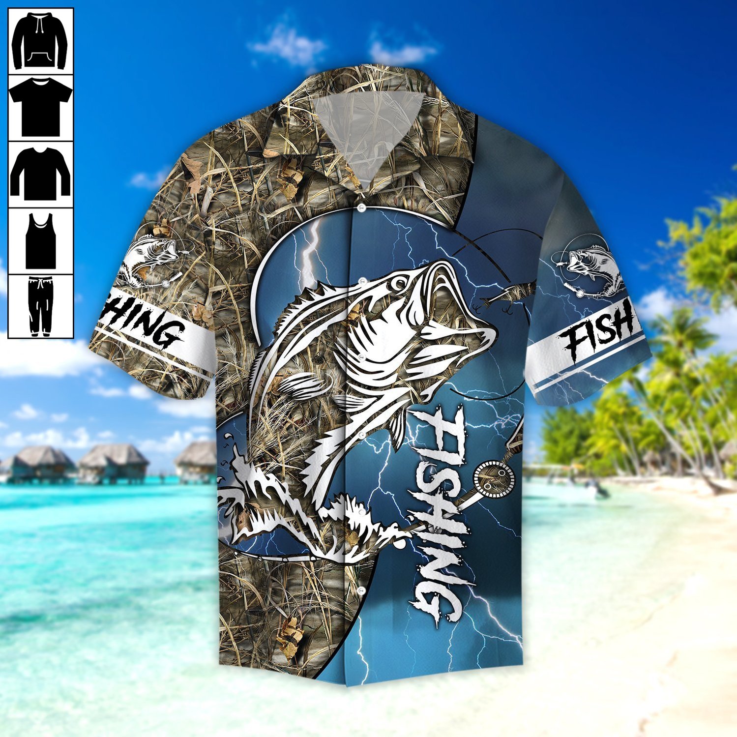 Bass fishing Sport – Blue version Hawaiian Shirt FS0069