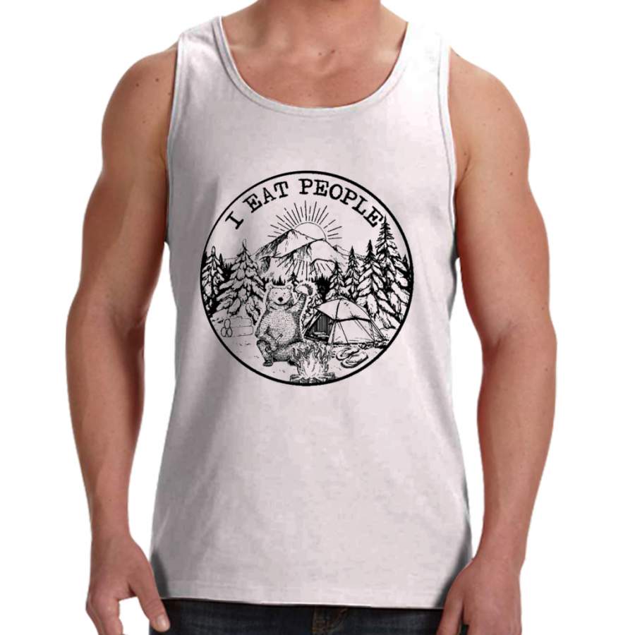 Camping I Eat People Bear Take Tacos T-shirts Men Tank Top