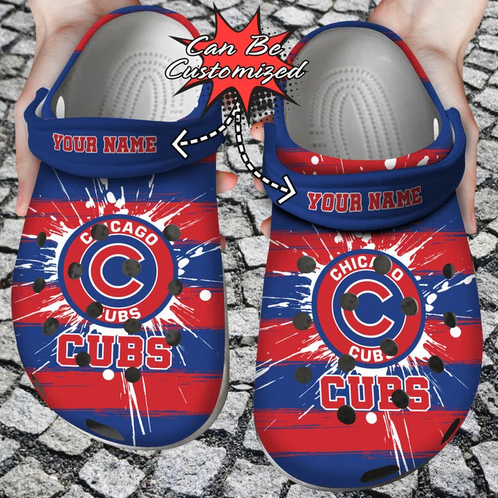 Baseball Crocss – Personalized Chicago Cubs Spoon Graphics Watercolour Clog Shoes