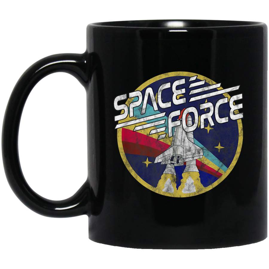 Space Force Vintage 11 oz 15 oz Black Mug