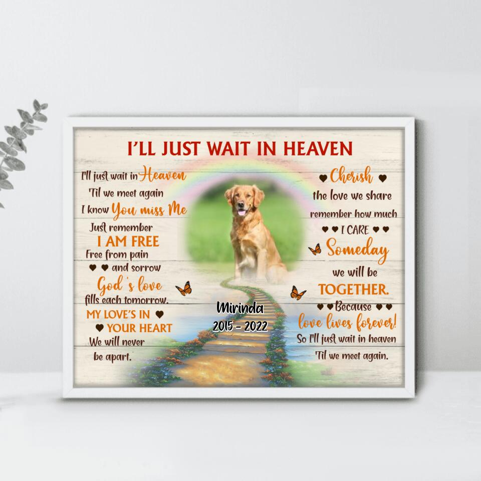 Personalized Dog Memorial Poster Custom Photo Dog Loss Gifts For 