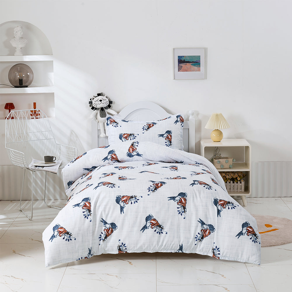 3D Cartoon Animal Rabbit Kids Quilt Cover Set Bedding Set Duvet Cover Pillowcases 484