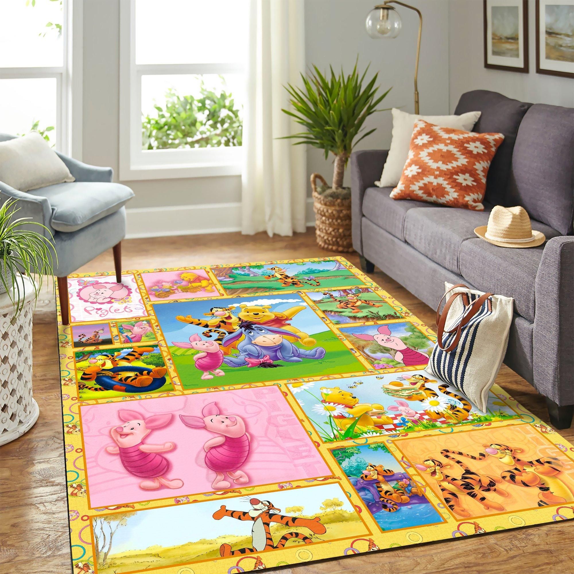 Winnie The Pooh Friends Area Rug Geeky Carpet – Home Decor – Bedroom Living Room Décor