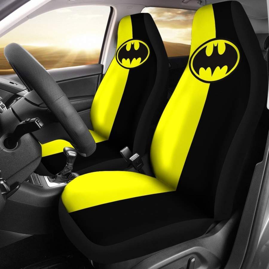 Yellow & Black Logo Batman Car Seat Covers