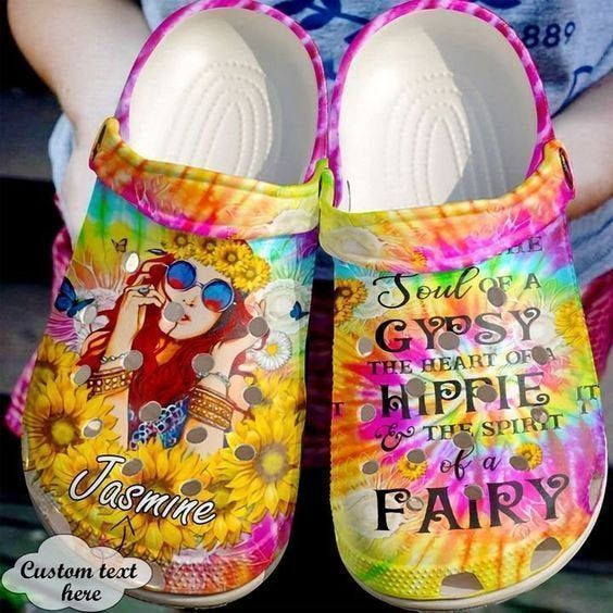 Custom Name Love Hippie Rubber clog Shoes Comfy Footwear