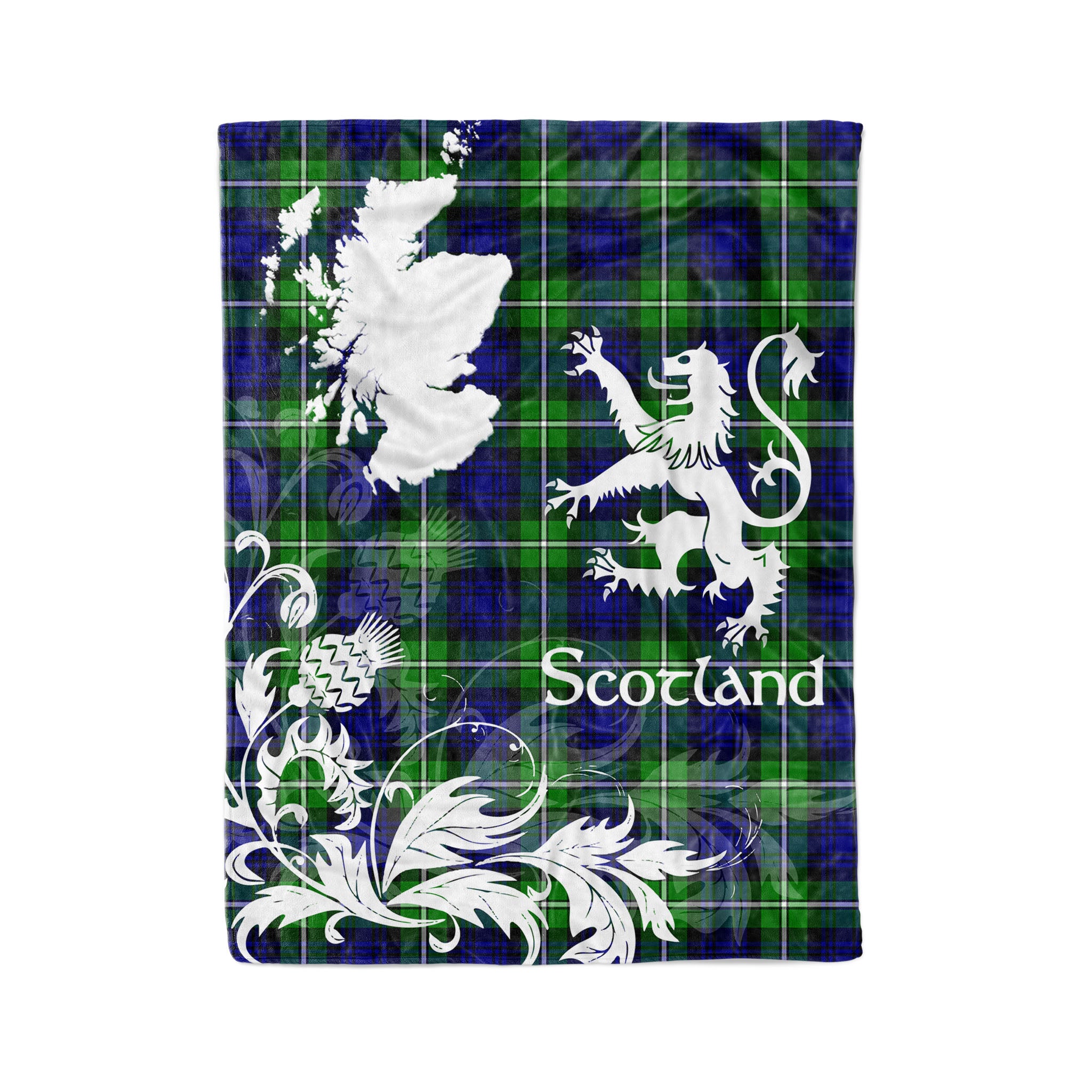 Tartan Plaid Fleece Blanket Tartan Blanket Thistle And Lion Scottish Clan Bannerman Plaid Blanket