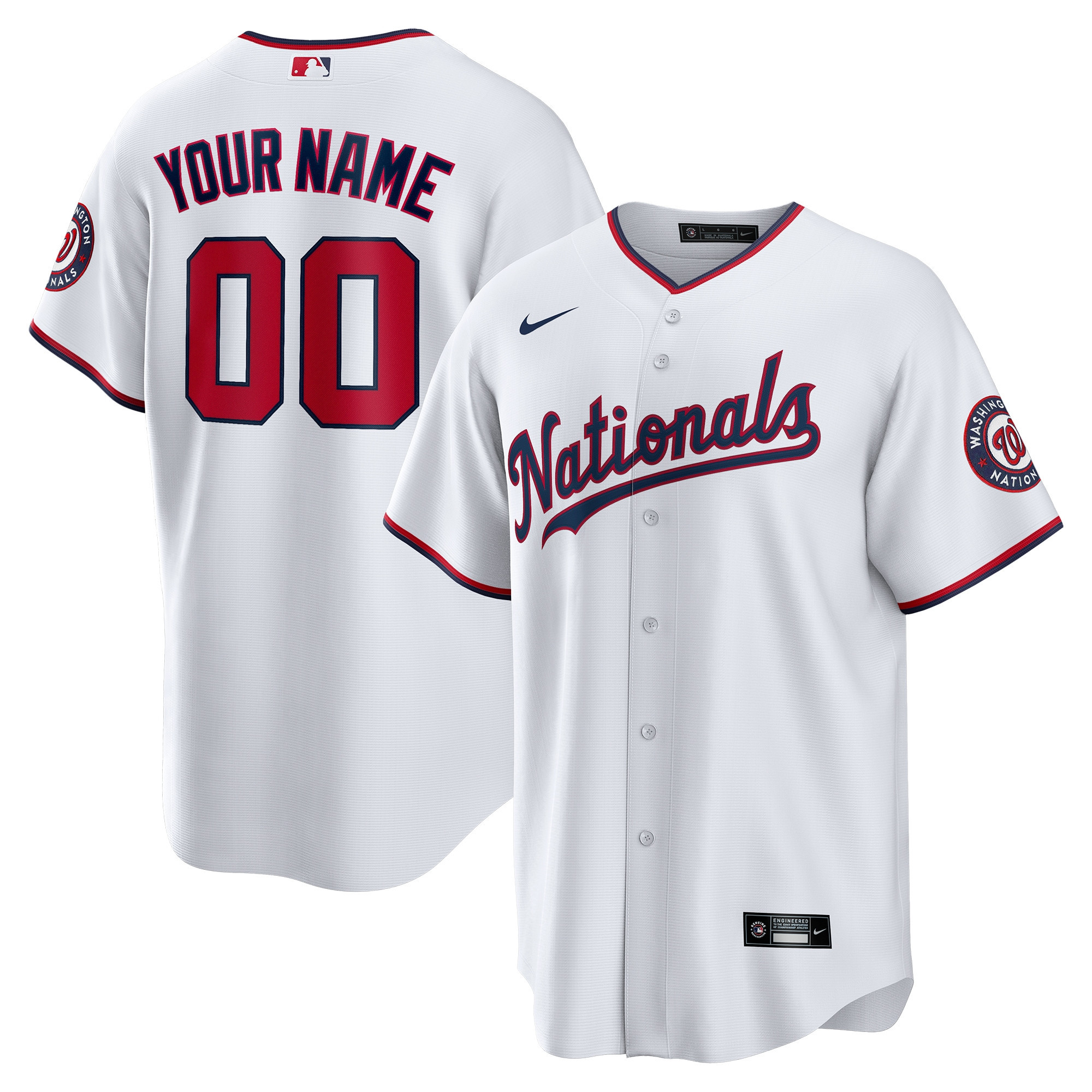 Washington Nationals Replica Custom Jersey – White Custom Jerseys MLB