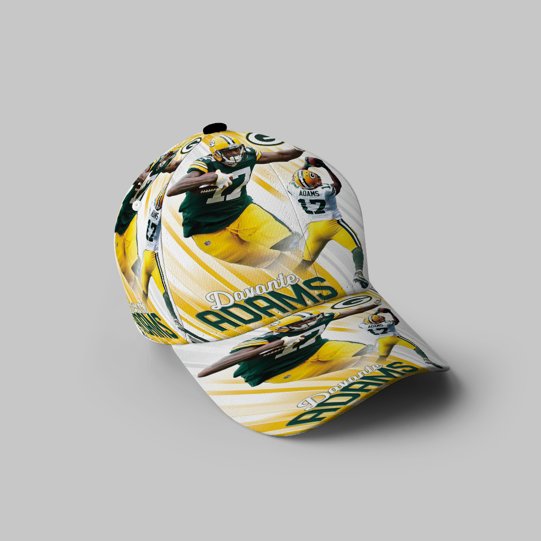 Green Bay Packers Davante Adams No17 V8 3D Printing Baseball Cap Classic Hat