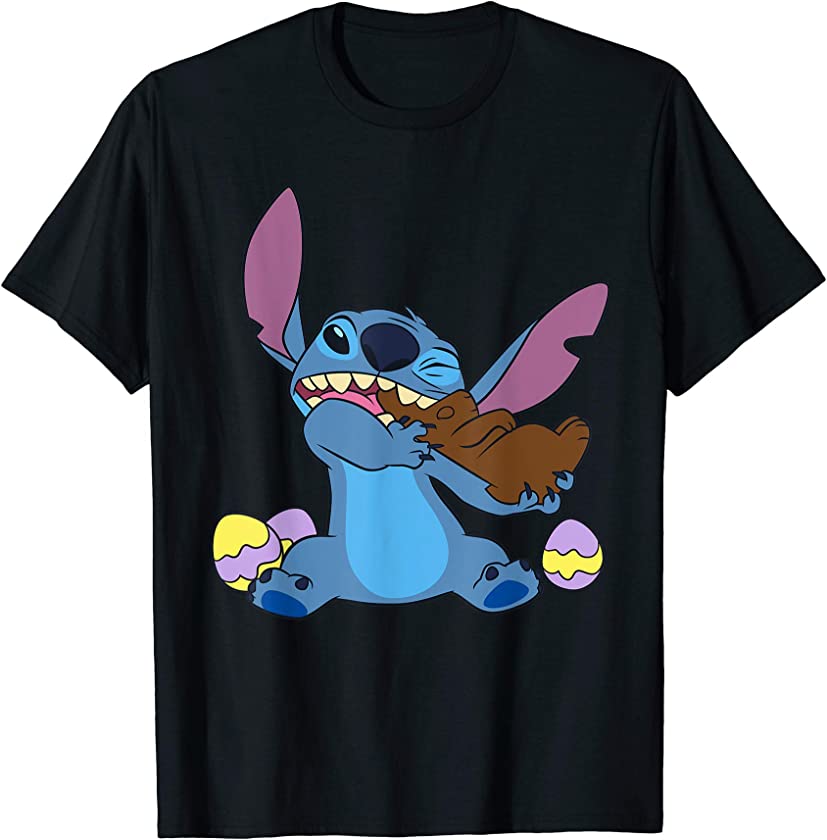 Stitch Eats Chocolate Bunny Easter T-Shirt