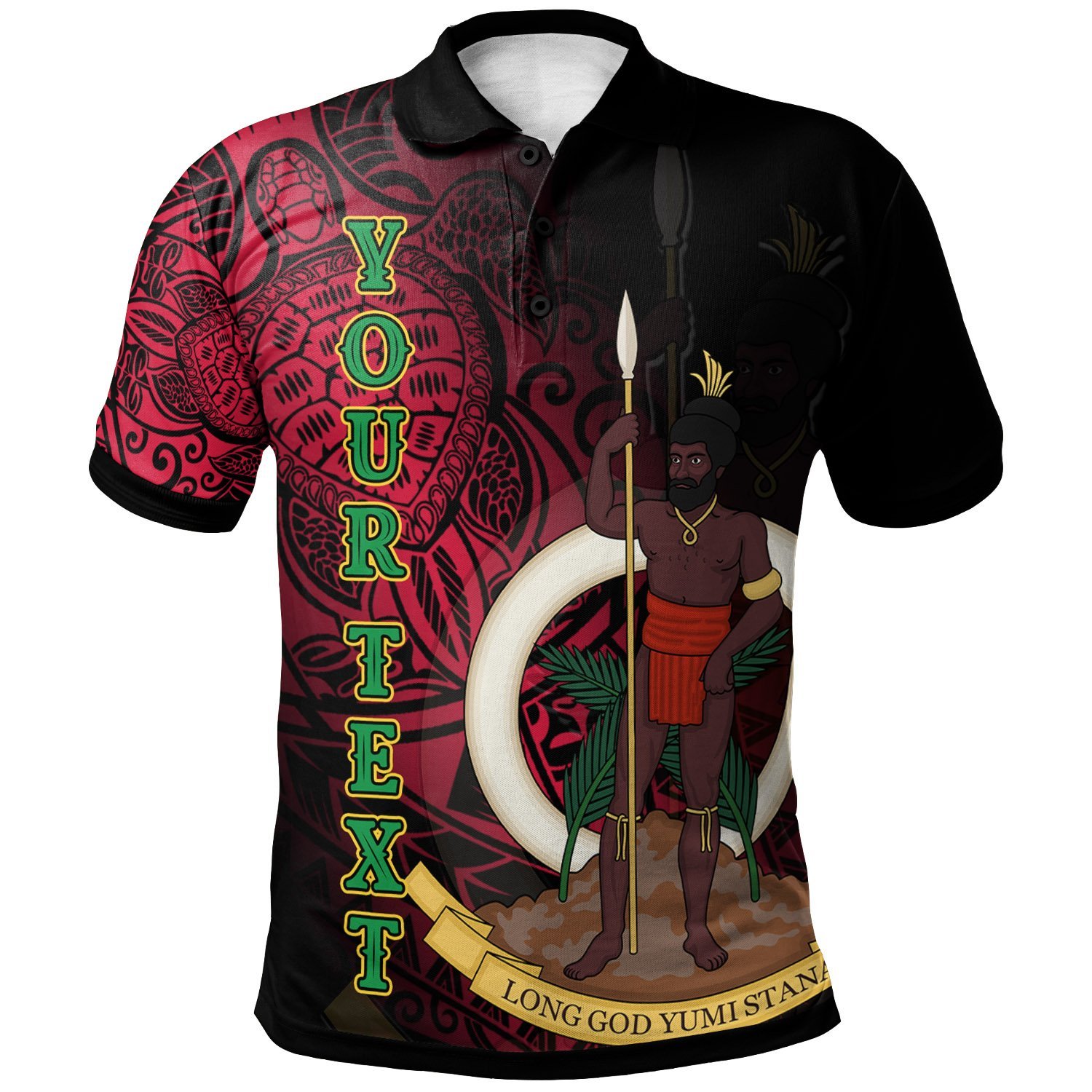 Vanuatu Polo Shirt – Custom Turtle Polynesian Style – BN01