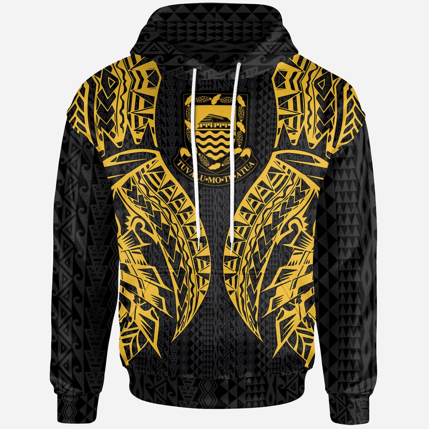 Tuvalu Hoodie – Polynesian Lion Head Gold Style