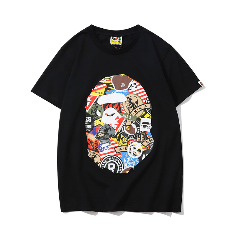 Bape Shark Graffiti T Shirt Bape Black White Cotton Tee 1323