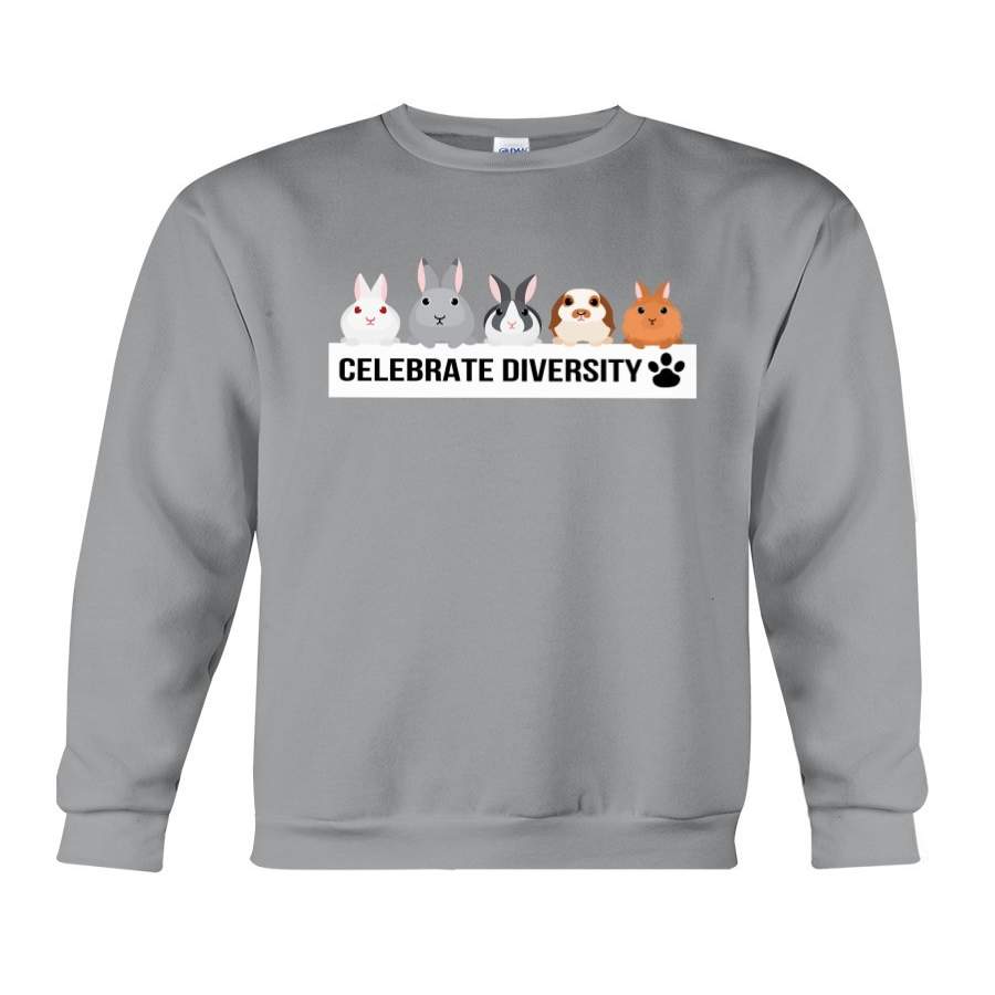 Cute Bunnies Rabbits Celebrate Diversity Sweatshirt