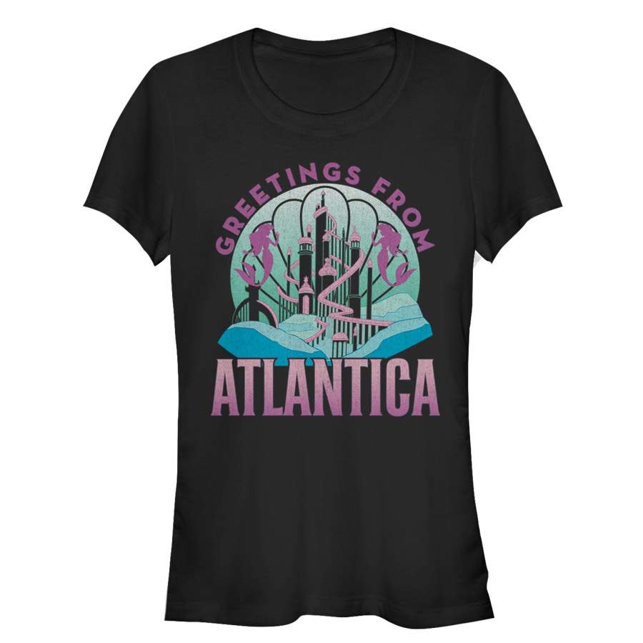 The Little Mermaid Junior’s Atlantica Greetings  T Shirt