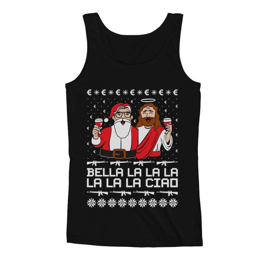 Bella Ciao Ugly Christmas Santa El Profesor & Berlin Jesus Men’s Tank Top