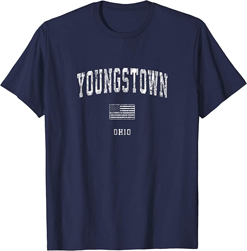 Youngstown Ohio OH T-Shirt Vintage American Flag Tee