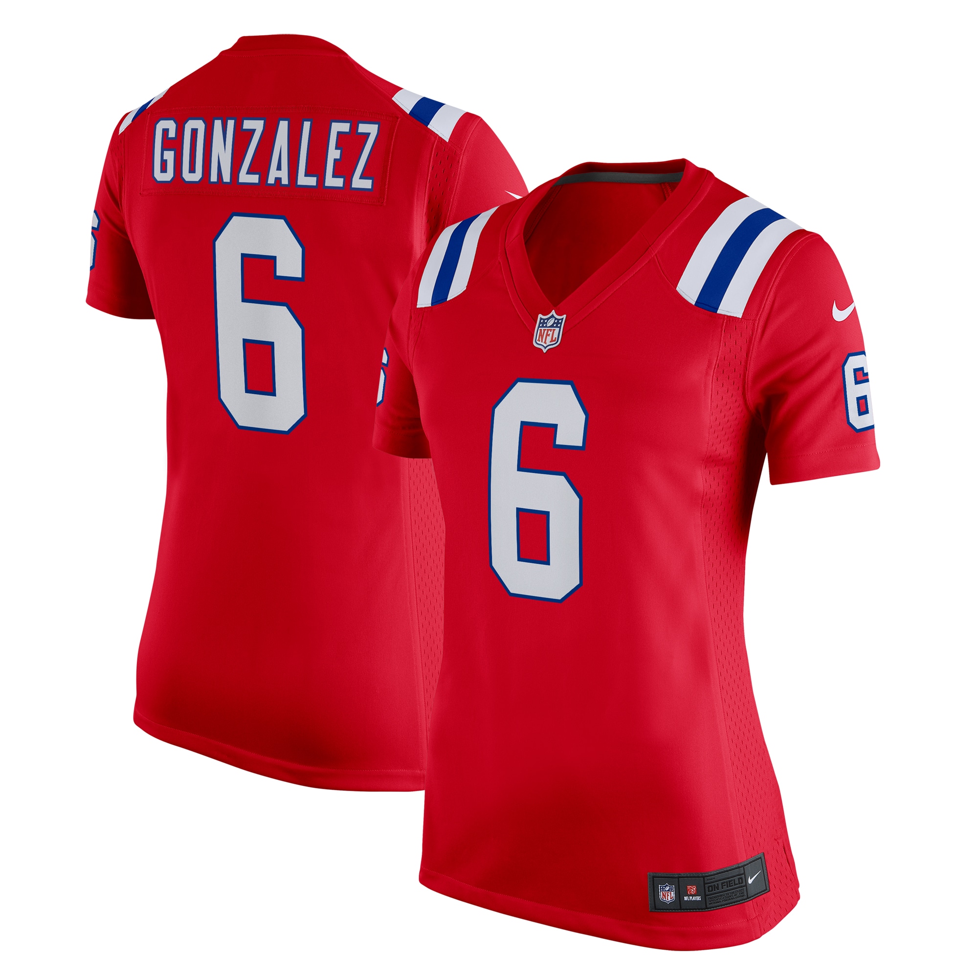 Christian Gonzalez New England Patriots Women's Alternate Team Game Jersey – Red