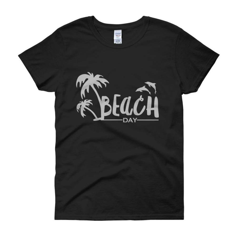 Beach Day Dolphin Palm Tree Women’S T Shirt