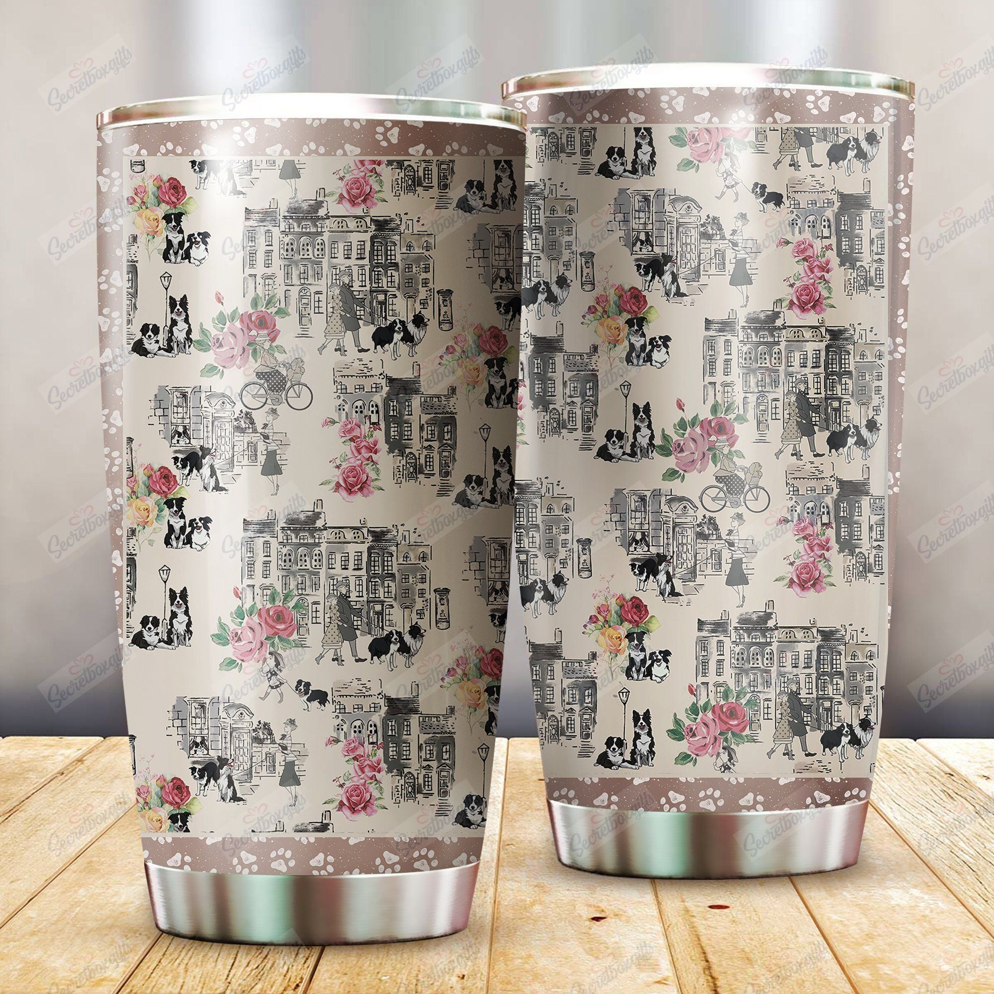 Personalized Dogs And Flower Yu1902371Cl Tumbler