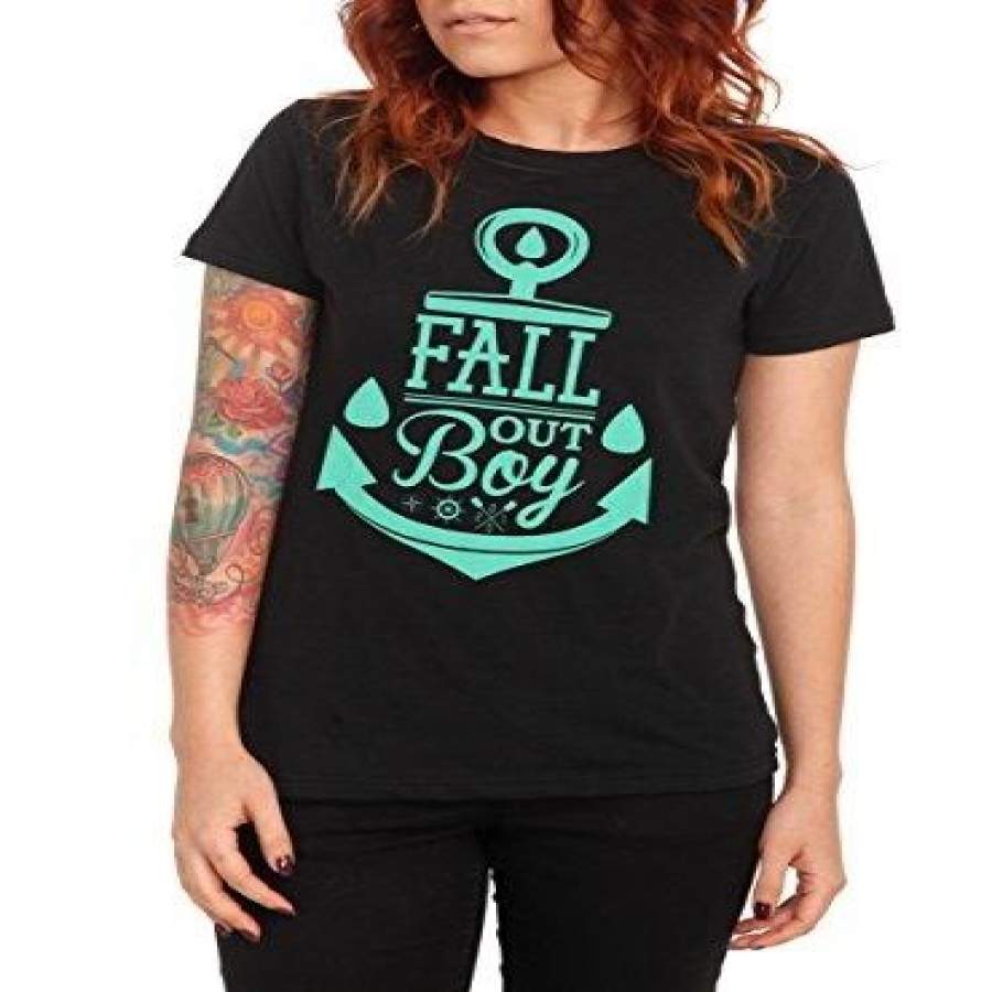 Womens Shirt Short T-Shirt Cartoon T-Shirt Fall Out Boy Anchor Girls T-Shirt X lezhubbs Cartoon Fashion