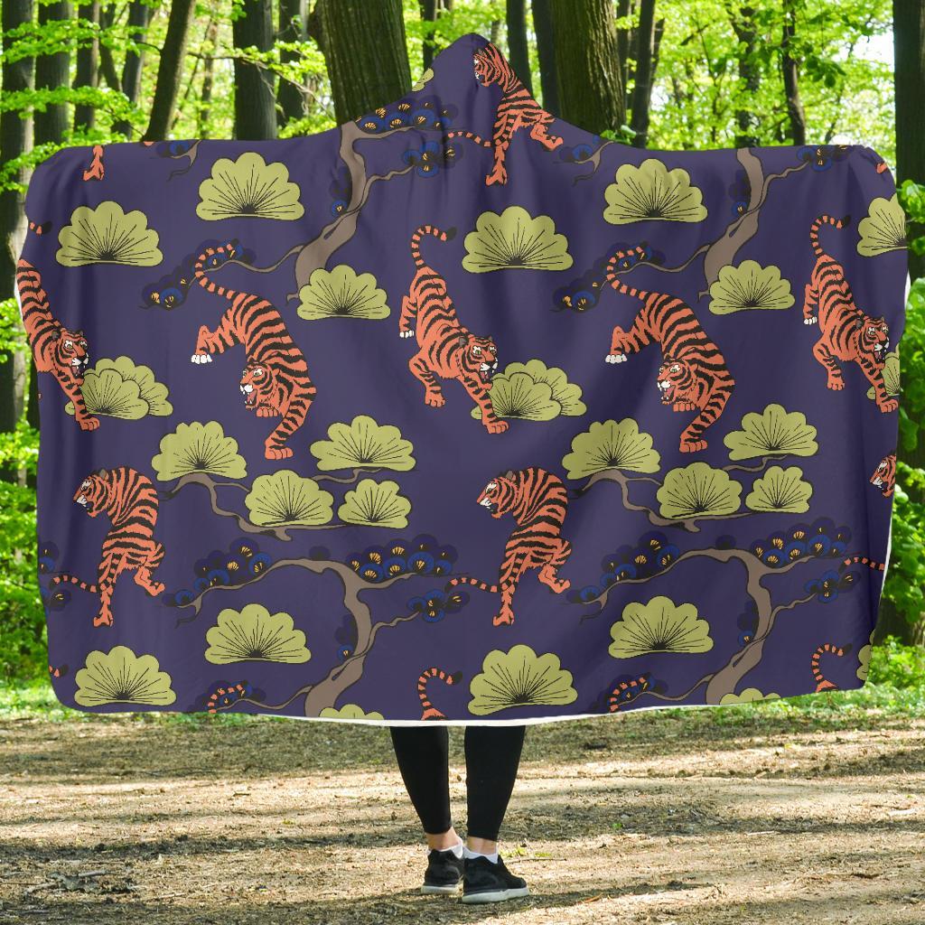 Tiger Pattern Japan Style Hooded Blanket