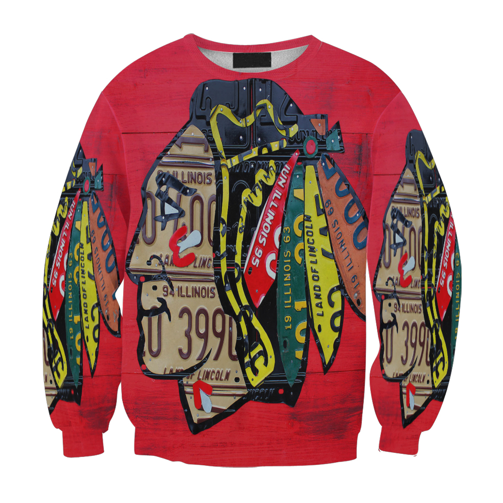 Chicago Blackhawks Emblem Texture Quote Gift For Fan 3D Full Printing Sweatshirt