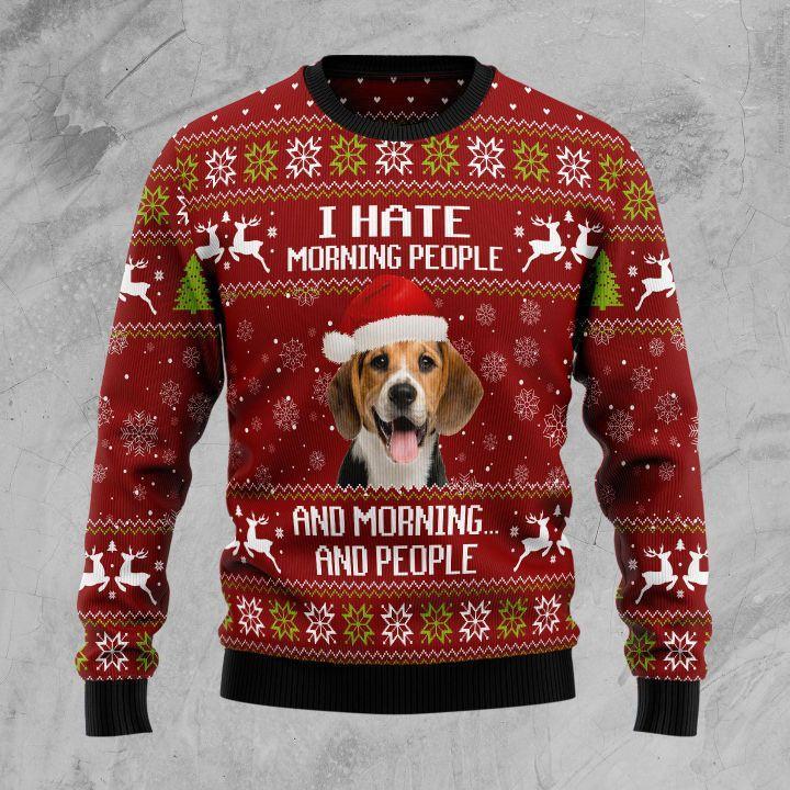 Beagle Hate Morning People Ugly Christmas Sweater | Unisex | Adult | Us1497