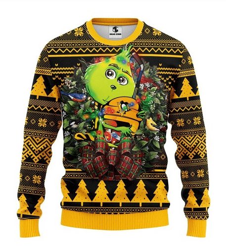 Pittsburgh Penguins Black Gold The Grinch Gift For Fan Ugly Wool Sweater Christmas